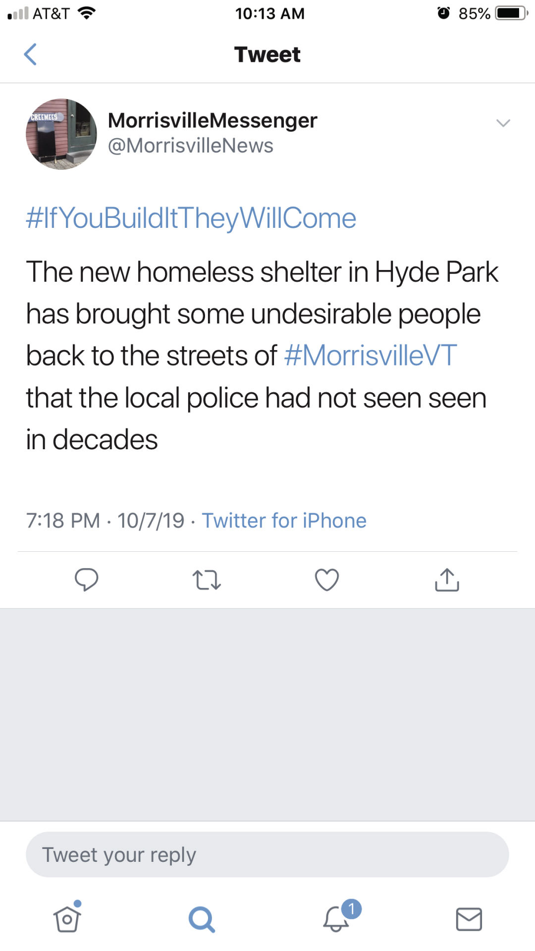 Morrisville Messenger tweet